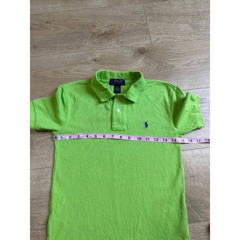 EUC Boys Kids Polo ralph lauren green short sleeve polo shirt cotton size‎ S 8